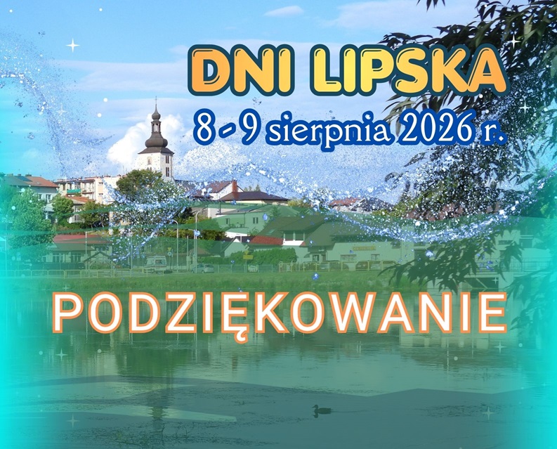 Data i nazw wydarzenia (Dni Lipska 2026) oraz napis podziękowanie . W tle zdjęcie panoramy Lipska z wieżą kościelną.