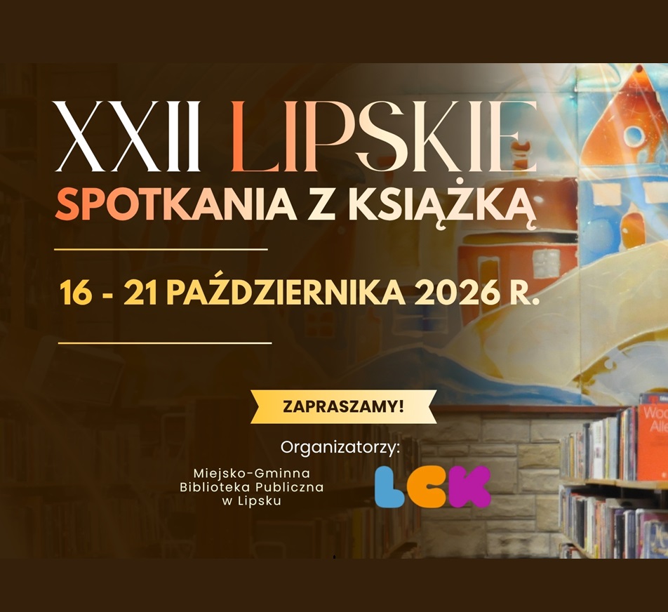 Baner promujący wydarzenie z podstawowymi informacjami (nazwa, data) na brązowym tle z kolorowym domkiem i logotypami organizatorów.